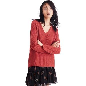 Madewell Woodside Pullover Sweater Wool blend Chunky Ribbed Knit